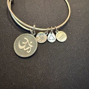 Alex and Ani Silver Charm Bracelet with Om Symbol